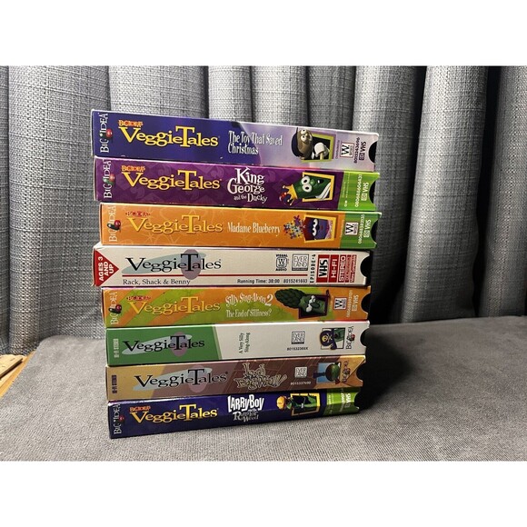 VeggieTales Series VCR VHS Tapes Lot Larry Boy Bob Madame Blueberry Silly Songs - Picture 1 of 10